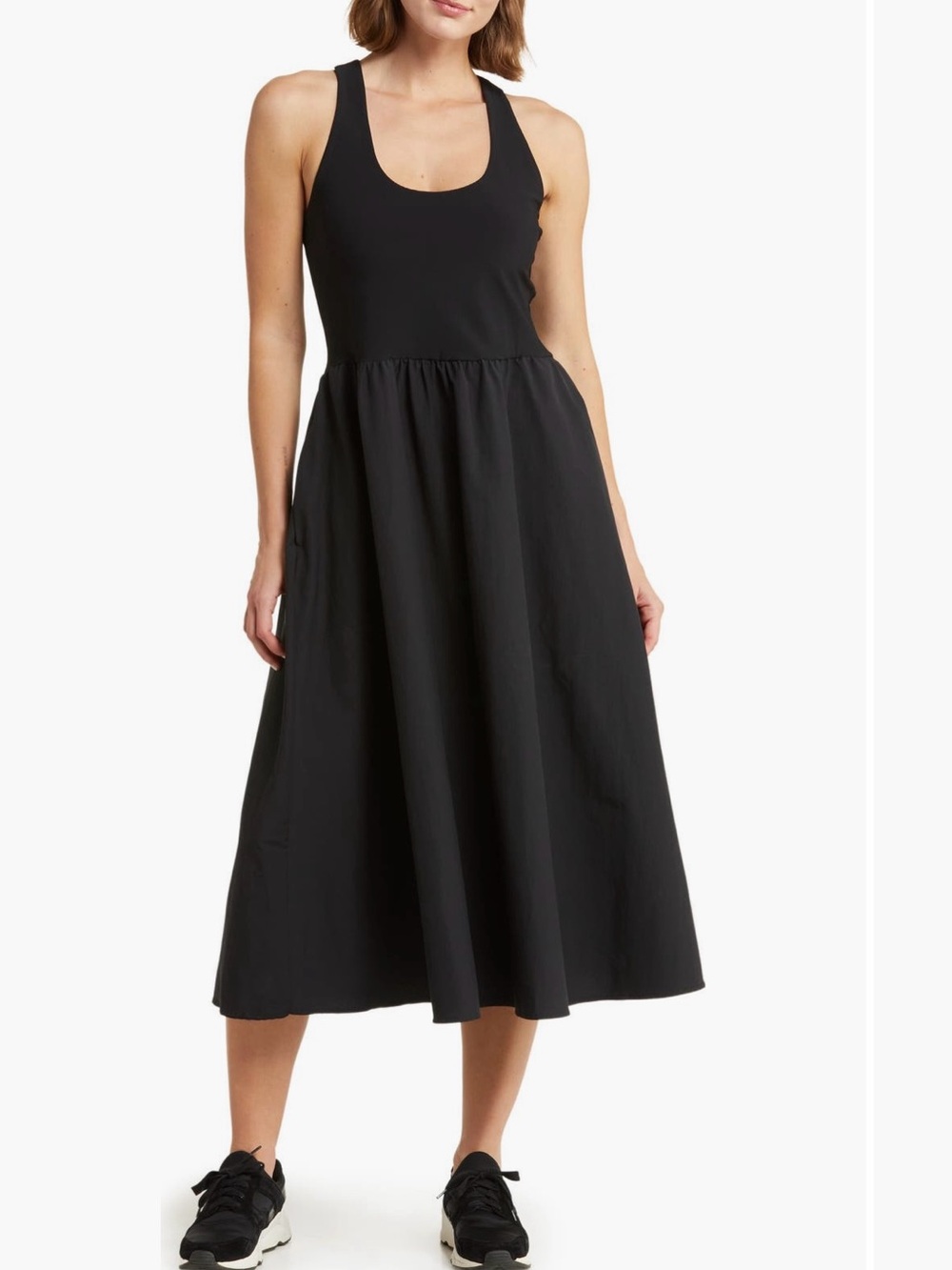 Sweaty Betty Black Racerback Midi Dress